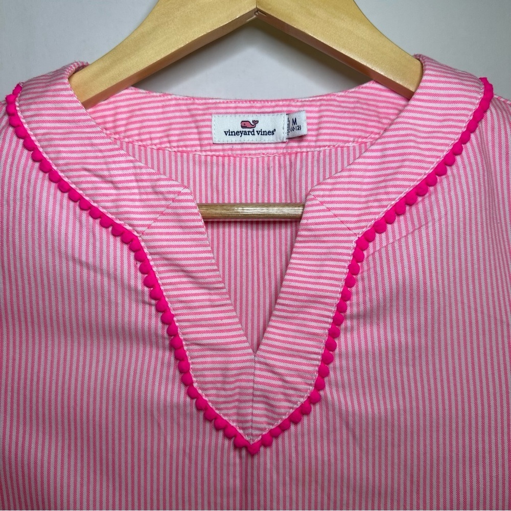 Vineyard Vines Girl’s Pink Seersucker Trimmed Tunic. Size: M (8-10). Pink. - Picture 5 of 8